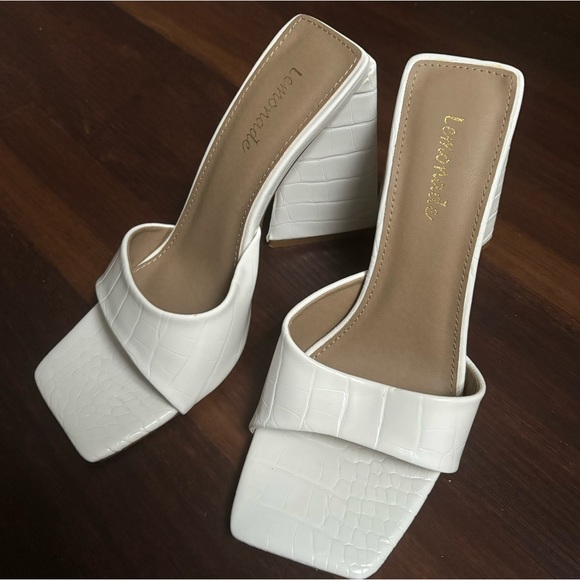 Miss Lola Shoes - Miss Lola Lemonade Triangle Block Heels
